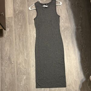Express Dark Gray Sleeveless Midi Dress